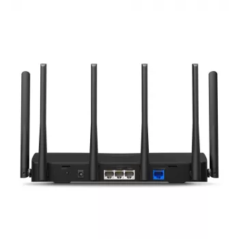 Router de mesa MERCUSYS MR47BE — Wi‑Fi 7 tri‑banda (2,4/5/6 GHz), 9300 Mbit/s, 3× RJ‑45, 2,5GbE, 6 antenas externas