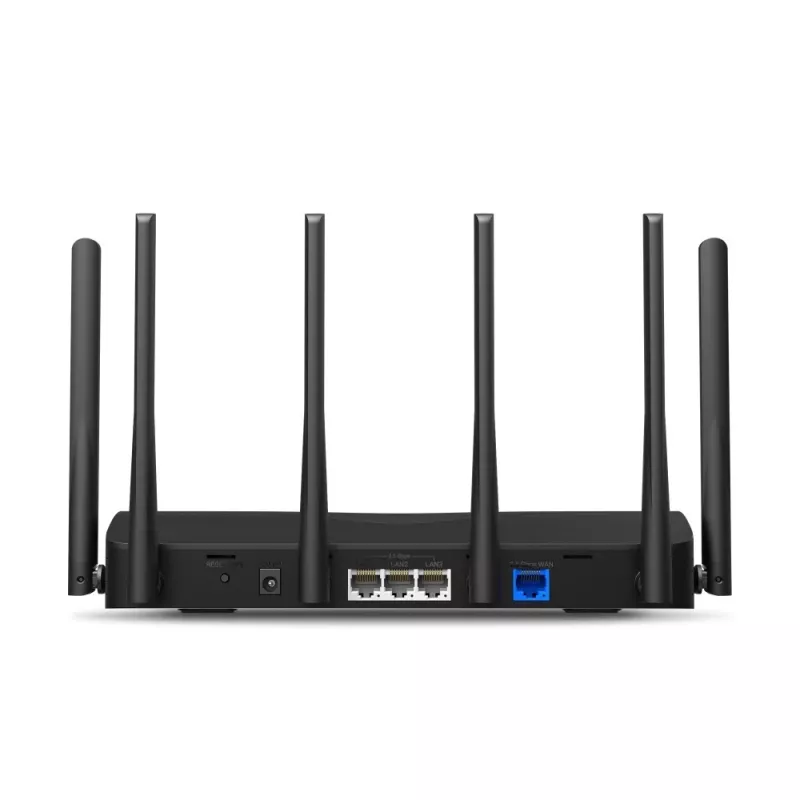Router de mesa MERCUSYS MR47BE — Wi‑Fi 7 tri‑banda (2,4/5/6 GHz), 9300 Mbit/s, 3× RJ‑45, 2,5GbE, 6 antenas externas