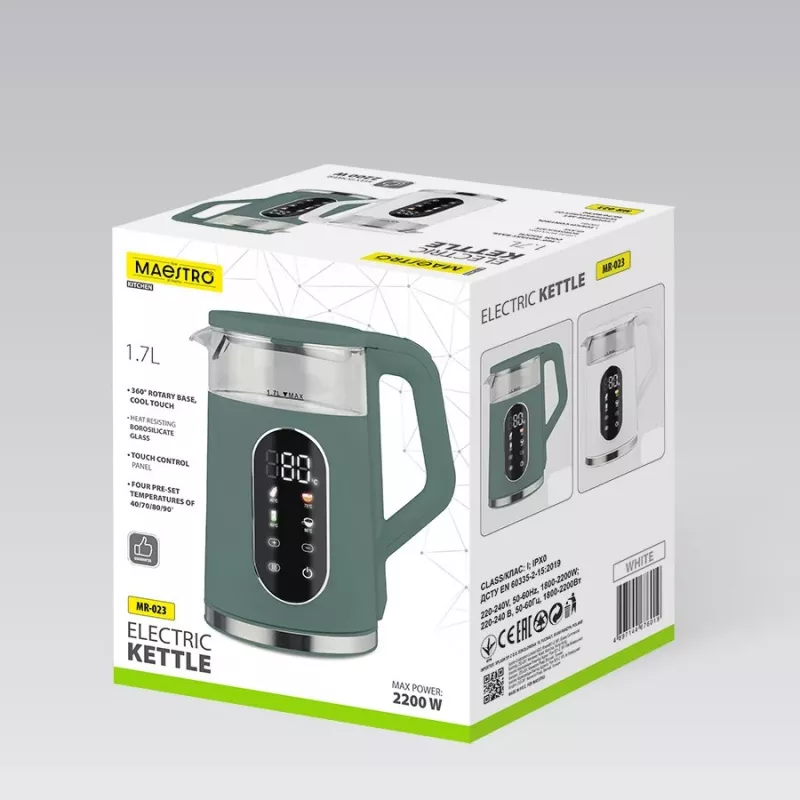 Chaleira elétrica Maestro MR-023-WHITE, capacidade 1,7 L, potência 2220 W