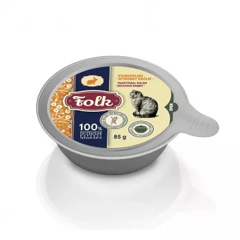FOLK tradicional polaco delicioso coelho - comida húmida para gatos - 85g