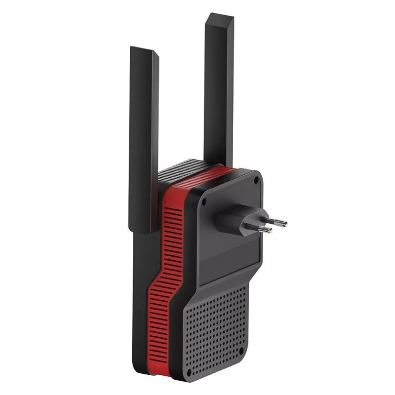 Amplificador de sinal Wi‑Fi Cudy RE3000 2400–5000 MHz, 802.11ax/ac/n/g/b/a, Ethernet 100 Mbps, antena externa, preto/vermelho