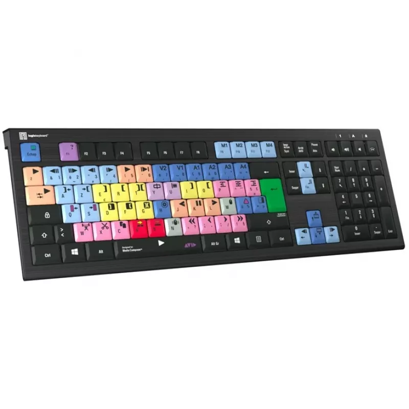 Teclado Logickeyboard LKB-MCOM4-A2PC-FR USB AZERTY francês preto (LKB-MCOM4-A2PC-FR)