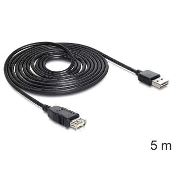 Cabo USB DeLOCK EASY-USB 2.0-A 5m preto