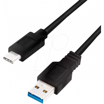 Logilink - Cabo USB - USB Type-A (M) para USB-C (M) reversível - USB 3.2 Gen 1 - 3 A - 2 m - preto (CU0170)