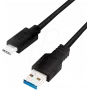 Logilink - Cabo USB - USB Type-A (M) para USB-C (M) reversível - USB 3.2 Gen 1 - 3 A - 2 m - preto (CU0170)