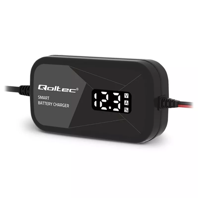 Carregador de baterias QOLTEC 52492 12V 2A com controlo por microprocessador e regeneração de células