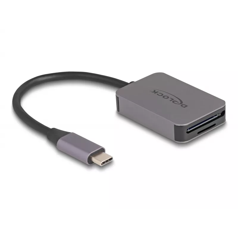 Leitor de cartões DeLOCK USB Type-C alumínio SD Micro SD 5000 Mbit/s