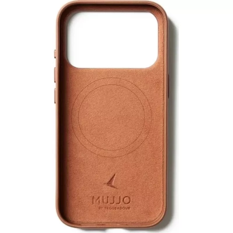 Mujjo Full Leder Case MagSafe capa para iPhone 17 Pro castanho