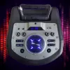 Altifalante de karaoke Bluetooth portátil MANTA SPK0803B140 140W, a pilhas, MIC/USB/microSD, FM, equalizador, rodas