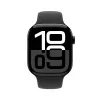 Apple Watch Series 10 GPS 46 mm caixa de alumínio em Jet Black com pulseira desportiva preta – M/L