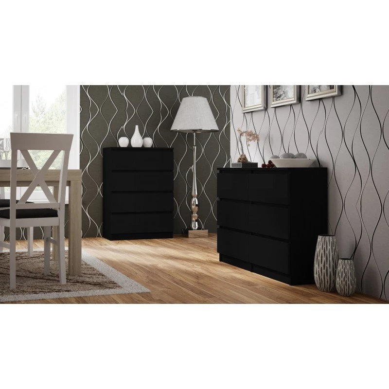 Cómoda Topeshop M4 CZERŃ preta 4 gavetas aglomerado