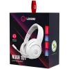 LORGAR Noah 101, headset gaming com microfone, ligação jack 3,5 mm, comprimento do cabo 2 m, design dobrável, almofadas de couro ecológico PU, tamanho: 185*195*80 mm, 0,245 kg, branco