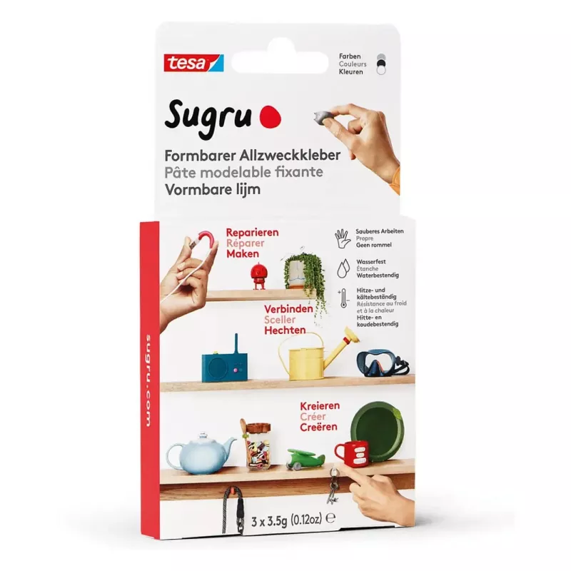Tesa Sugru adesivo moldável multiusos 3 unid. Preto