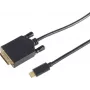 Adaptador de cabo de vídeo S/CONN 10-58045 3 m DVI-D USB Type-C preto