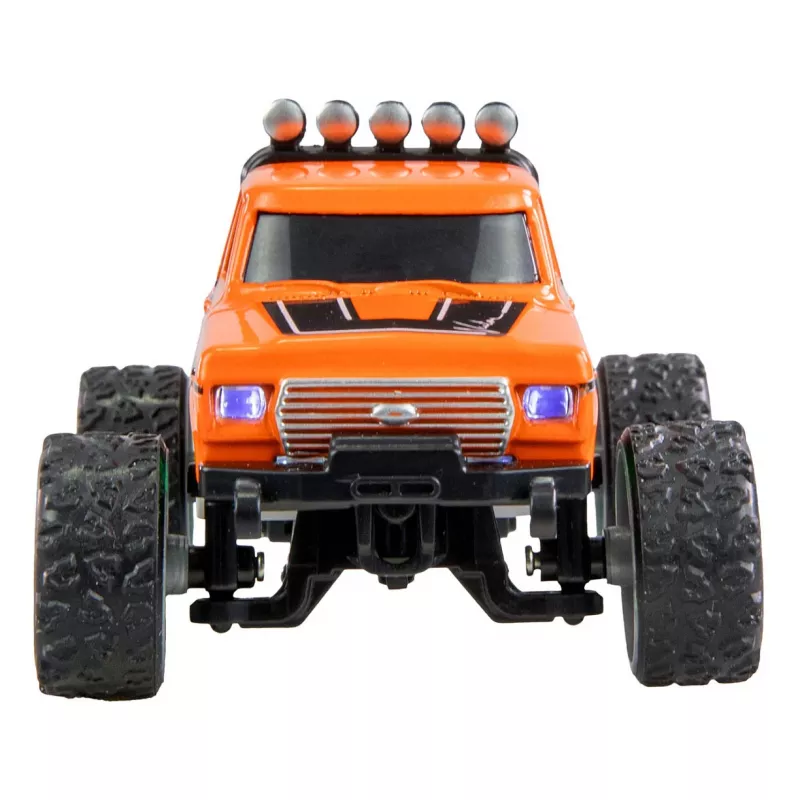 Monstertruck radiocontrolado Amewi DieCast 1:64 RTR laranja, caixa metálica, Ready-to-Run