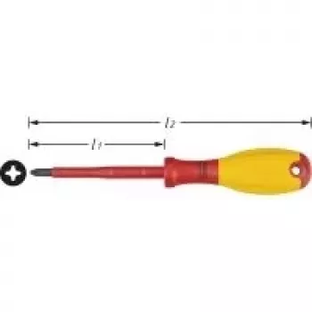 Hazet chave de fendas Phillips para eletricista PH 2 comprimento da lâmina: 100 mm (810VDE-PH2)
