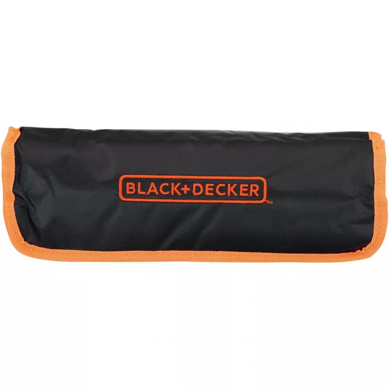 Conjunto de mecânico com bolsa enrolável 76 peças preto laranja