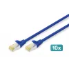 Cabo de rede DIGITUS CAT 6A S/FTP DK-1644-A-010-B-10, 1 m, azul, 10 unidades