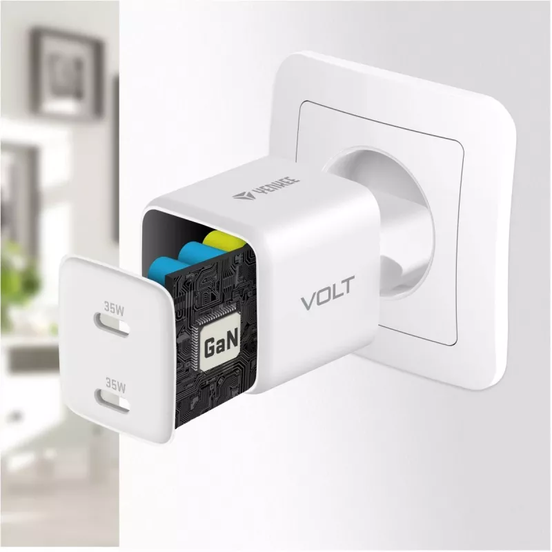 Carregador de parede USB-C YENKEE G35D 2x18W Power Delivery 3.0 3A