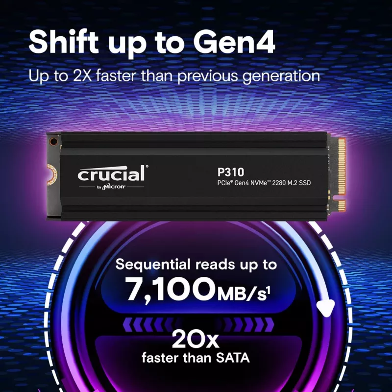 Disco SSD Crucial 1 TB M.2 PCI Express 4.0 NVMe P310