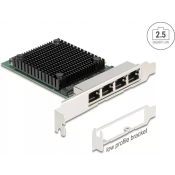 Placa de rede DELOCK PCI Express x4 2,5 Gigabit LAN com 4 portas RJ45