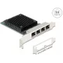 Placa de rede DELOCK PCI Express x4 2,5 Gigabit LAN com 4 portas RJ45