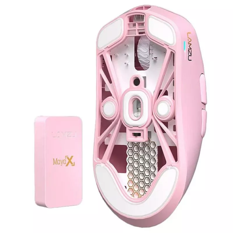 Rato Lamzu MAYA X 8K rato gaming sem fios rosa claro USB