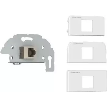 Kindermann 7456-423 tomada de ligação Cat-6/6A (RJ45) com parafuso/aperto, w/RAL 9010 (7456000423)