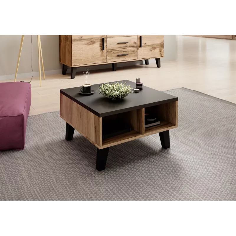 Mesa de centro Cama LOTTA 60 carvalho wotan/preto mate