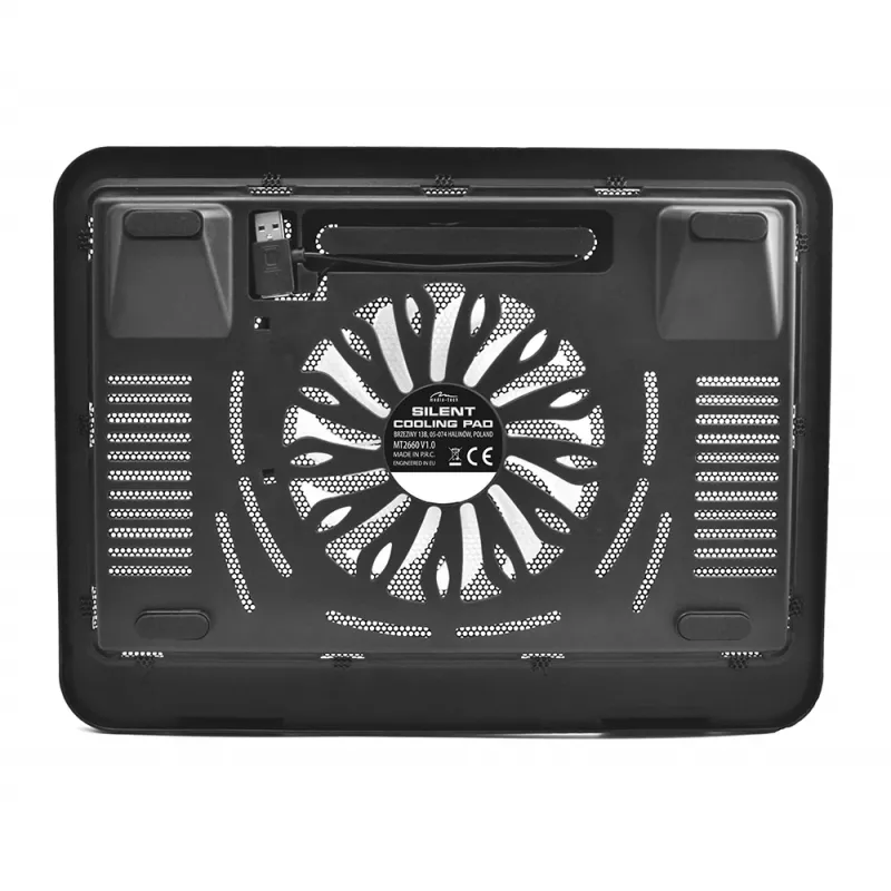 Base de arrefecimento MEDIA-TECH MT2660 – arrefecedor de portátil alimentado por USB, 1 ventoinha 13,5 cm, 20 CFM, 1000 rpm, 330×250×40 mm, 327 g, retroiluminação