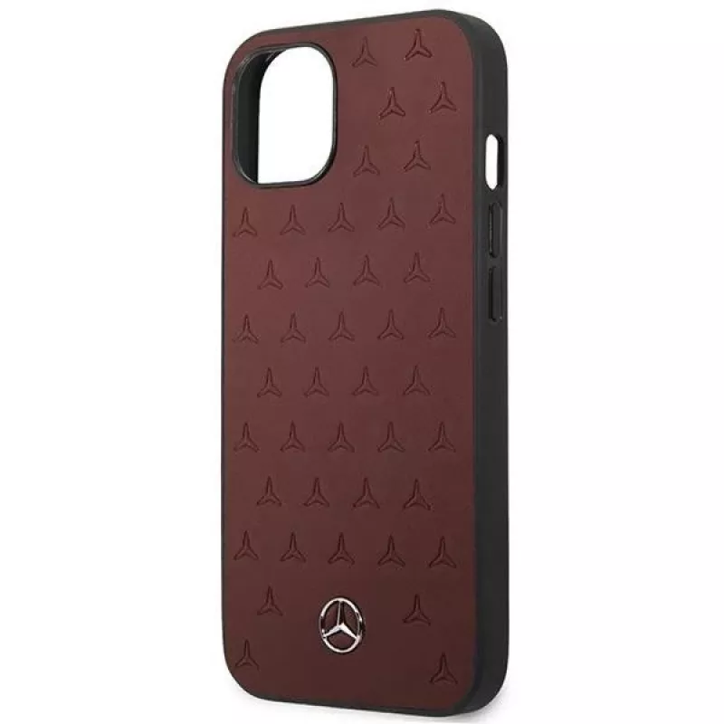 Mercedes MEHCP13SPSQRE iPhone 13 mini 5,4 vermelho/vermelho capa rígida couro padrão estrela