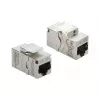 Módulo Keystone para patch panel DELOCK RJ45 Cat.6A com tampa de proteção roscada, azul