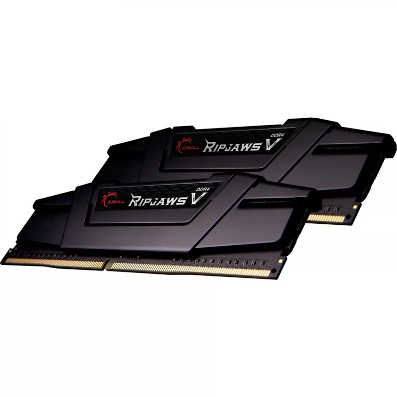 DIMM 16 GB DDR4-3600 (2x 8 GB) kit dual, memória RAM preta, F4-3600C18D-16GVK, Ripjaws V, INTEL XMP