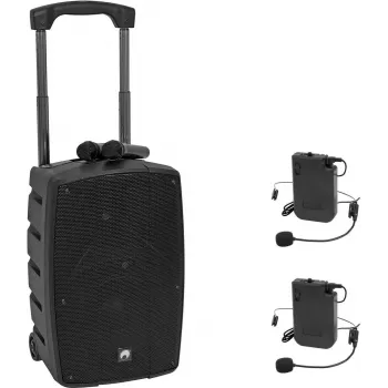 Conjunto de microfone sem fios Omnitronic WAMS-12BT2 — 2x emissores de bolso, 2x microfones de cabeça