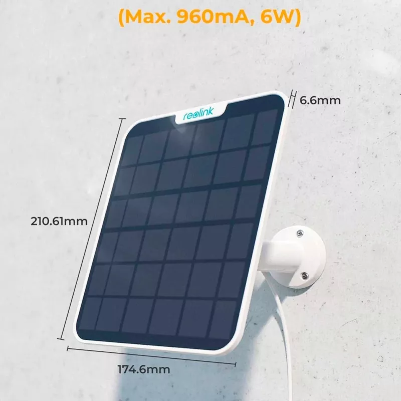 Painel solar Reolink 2 câmara a bateria 6W USB Type-C IP65