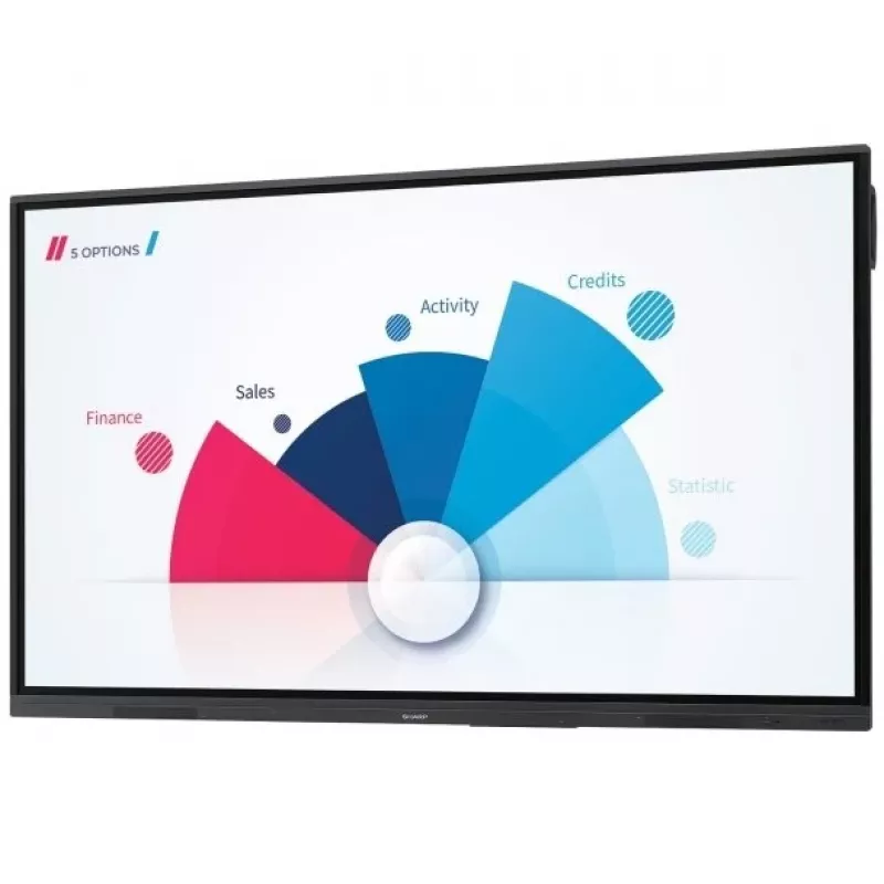 Sharp PN-L752B Quadro Interativo 190,5 cm (75 polegadas) 3840 x 2160 píxeis Ecrã Tátil Preto