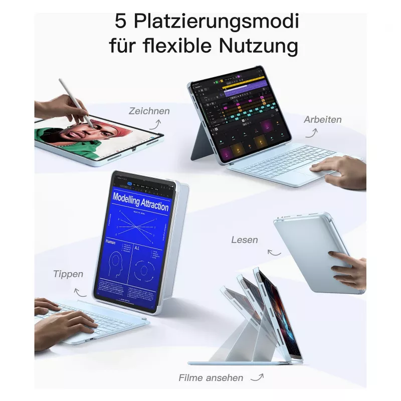 Teclado Inateck KB04118_BLUE para iPad Air 6 Pro 12 13