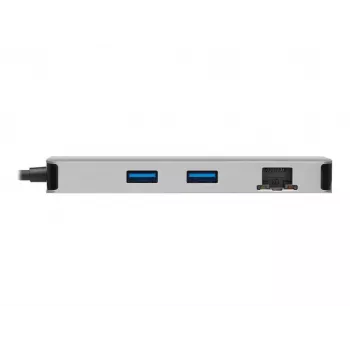 Docking station USB-C Eaton Tripp Lite, ecrã duplo - 4K 60 Hz HDMI, USB 3.2 Gen 1, hub USB-A, GbE, cartão de memória, função de carregamento PD 100W, cinzento - Docking station - USB-C - 2 x HDMI - 1GbE (U442-DOCK