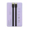 Powerbank portátil Tellur TLL158441, 10000 mAh, cabos USB-C e Lightning integrados, violeta