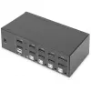 Switch KVM DIGITUS, 4 portas, Dual Display, 4K, DisplayPort®