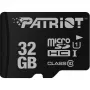 Cartão de memória MicroSDHC PATRIOT PSF32GMDC10 — 32 GB, UHS‑I, Class 10 (U1), V10, 80 MB/s, preto