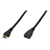Cabo de extensão HDMI High Speed - HDMI com Ethernet Digitus ASSMANN - HDMI (F) para HDMI (M) - 5 m - isolamento triplo - preto (AK-330201-050-S)