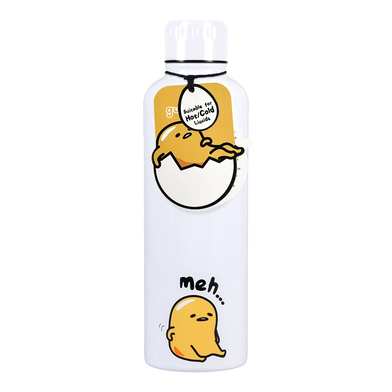 Garrafa de metal Paladone Gudetama — garrafa de aço inoxidável isolada com design de personagem