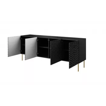 Cómoda HOLE 190x40,5x74,5 cm preto mate