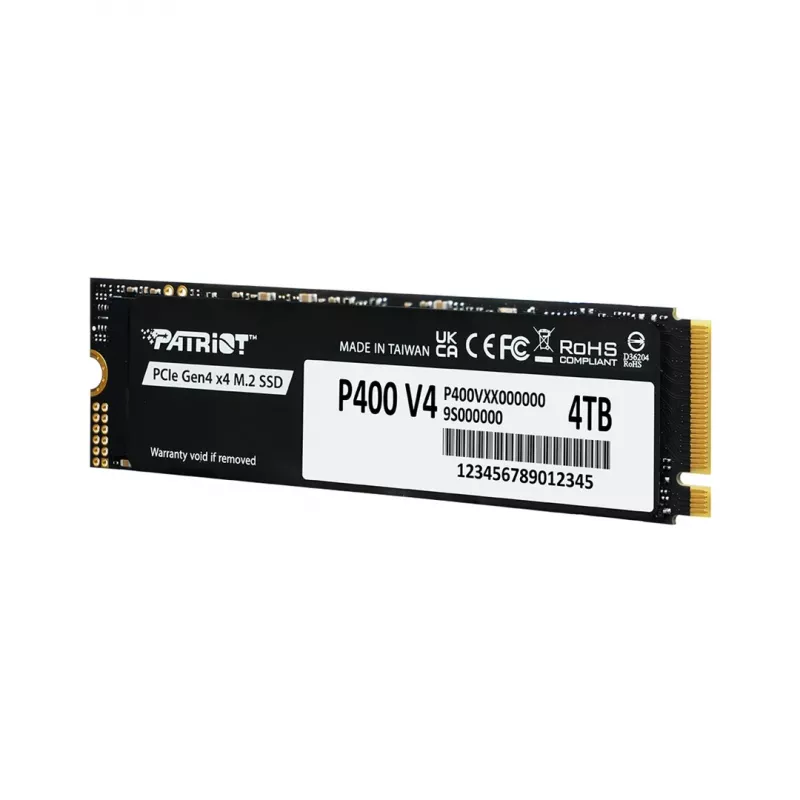 Unidade de estado sólido PATRIOT P400 V4 4 TB M.2 NVMe (4000 GB, M.2, preto)