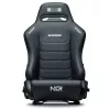 Cadeira de corrida com encosto ajustável Next Level Racing ERS3 Elite Premium — couro sintético preto, encosto reclinável, compatível com montagem em cockpit e no chão