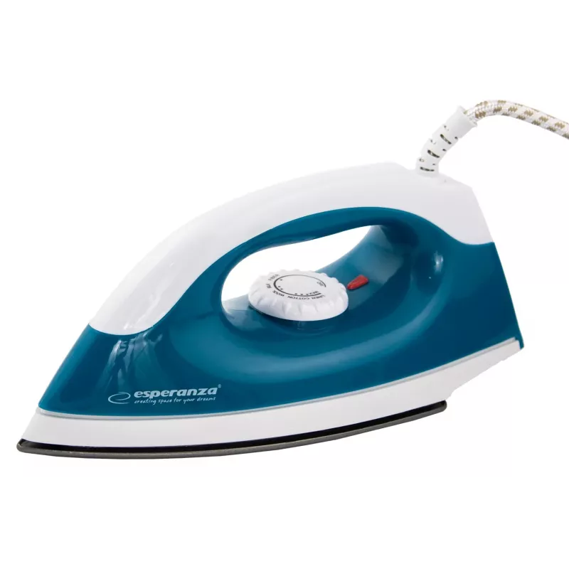 Ferro de engomar a seco Esperanza TRAVEL IRON SMOOTHER — 1200 W, base antiaderente, cabo 1.4 m, indicador de temperatura, design de viagem
