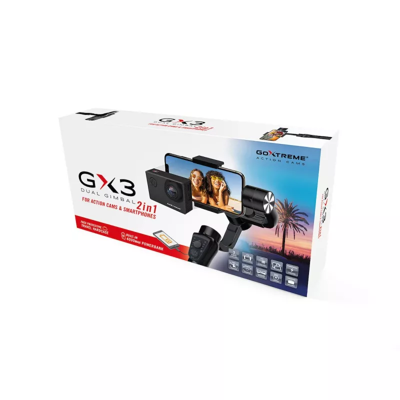 GoXtreme GX3 55243 Estabilizador Gimbal de 3 eixos, handheld leve para câmaras e action cams
