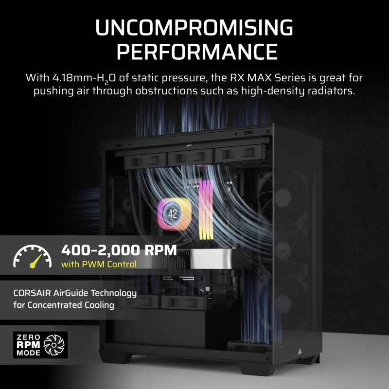 Corsair iCUE LINK RX120 MAX Ventoinha para caixa 120 mm - preto