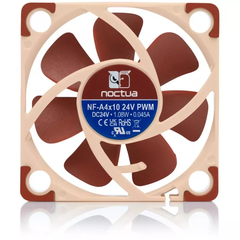 Noctua NF-A4x10 24V PWM ventoinha de caixa, 40 mm, 5000 rpm, 19,6 dB, bege/castanho